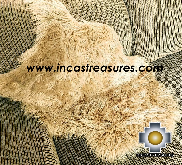 100 Baby Alpaca Suri fur rug camel borderless, free shipping